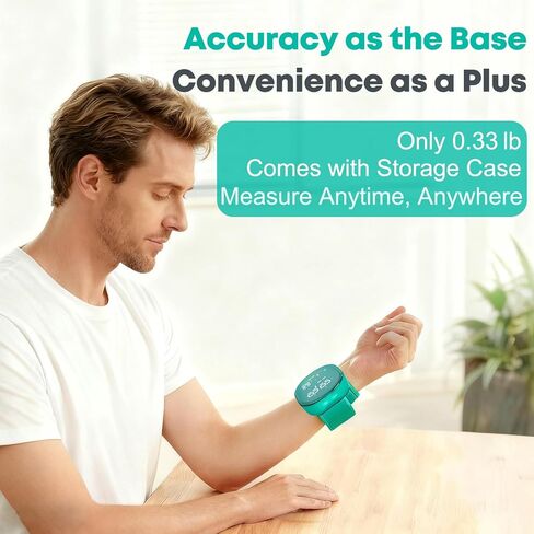 جهاز قياس ضغط الدم من المعصم، جهاز قياس ضغط الدم الرقمي القابل لإعادة الشحن مع ذاكرة 2 × 120، وحقيبة حمل ودعم للمعصم، سوار قابل للتعديل مقاس 5.3 بوصة - 7.7 بوصة، سهل الاستخدام لكبار السن والاستخدام المنزلي العائلي in Kuwait