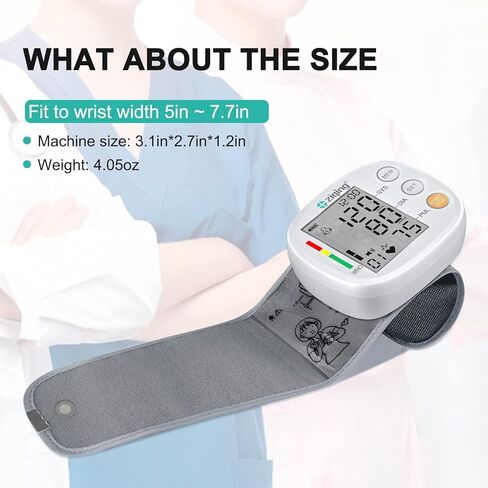 جهاز مراقبة ضغط الدم في المعصم، معصم قابل لإعادة الشحن وشاشة LCD كبيرة للبيانات بدقة 2 × 99 للاستخدام المنزلي/السفر/المكتب in Kuwait