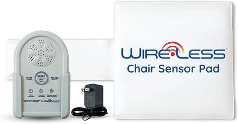 Secure Safety Solutions Wireless Chair Alarm for Elderly Dementia Patients - 12" x 12" Wheelchair Sensor Pad, Caregiver Alert Monitor, Power Adapter - Smart & Reliable Fall Prevention in Kuwait