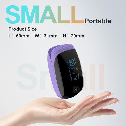 Rechargeable pulse oximeter with respiration, with SpO2 Pulse Rate and PI RR Precision Fast Oximeter SpO2 Reading Outdoor Sports Home (Purple) in Kuwait