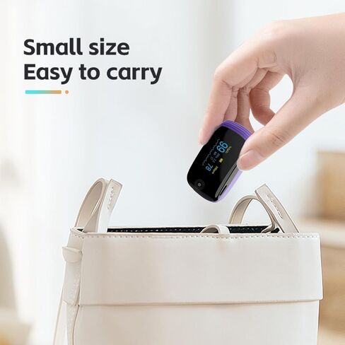 Rechargeable pulse oximeter with respiration, with SpO2 Pulse Rate and PI RR Precision Fast Oximeter SpO2 Reading Outdoor Sports Home (Purple) in Kuwait