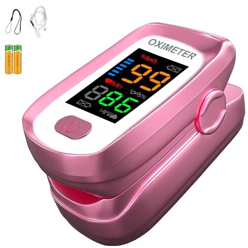 Blood oxygen meter finger, Oxygen meter finger pulse oximeter, Pulse oximeter for kids and Adult, Oxymeter Pulse OX for Sports Aviation Use Pink1 in Saudi Arabia
