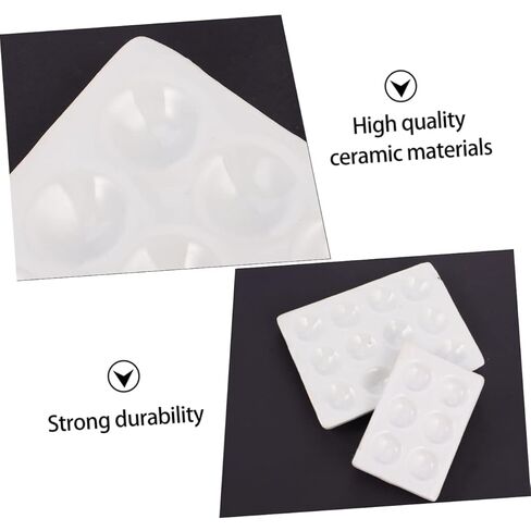 PartyKindom 4pcs Ceramic Reaction Plate Spot Plates for Chemistry Experiments and Easy to Clean Laboratory Apparatus for Class and Research Use in Saudi Arabia