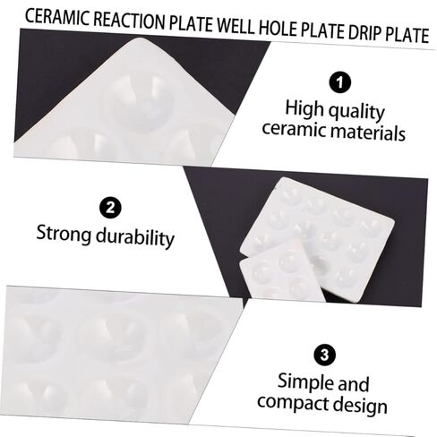PartyKindom 4pcs Ceramic Reaction Plate Spot Plates for Chemistry Experiments and Easy to Clean Laboratory Apparatus for Class and Research Use in Saudi Arabia
