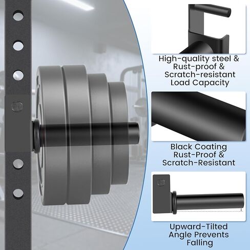 EVERYMATE Power Rack & Squat Rack Attachments Olympic Weight Plate Holder – Fits 2x2,2.3x2.3,3x3 Inch Tubes, 1" or 5/8" Hole – Bumper Plate Storage in Kuwait