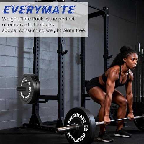 EVERYMATE Power Rack & Squat Rack Attachments Olympic Weight Plate Holder – Fits 2x2,2.3x2.3,3x3 Inch Tubes, 1" or 5/8" Hole – Bumper Plate Storage in Kuwait