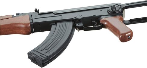 بندقية لانسر التكتيكية AK47 AEG Airsoft مع مخزون قابل للطي Gen 1 LT-728 - معدن كامل، إطار عالي في الثانية، بطارية وشاحن متضمن (أسود/خشب صناعي) - 600 جولة in Kuwait