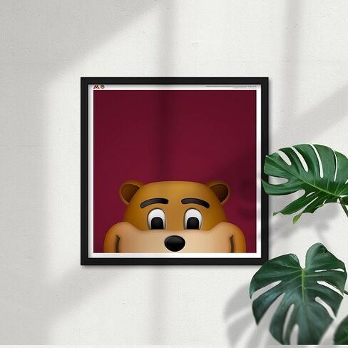MINNESOTA Goldy the Gopher Minimalist College Mascot Fine Art Print بواسطة S. Preston - ديكور جدار غرفة الأطفال المعاصر، ملصق قابل للتجميع مقاس 12 × 12 بوصة، عمل فني رياضي نظيف ملون in Kuwait