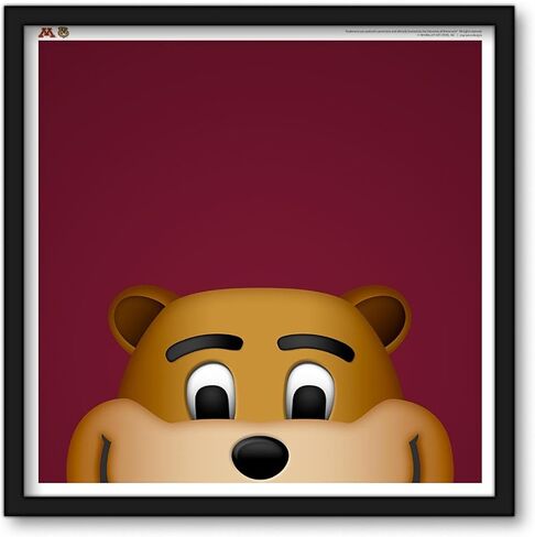 MINNESOTA Goldy the Gopher Minimalist College Mascot Fine Art Print بواسطة S. Preston - ديكور جدار غرفة الأطفال المعاصر، ملصق قابل للتجميع مقاس 12 × 12 بوصة، عمل فني رياضي نظيف ملون in Kuwait