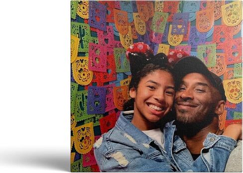 Kobe Canvas Wall Art Decor - 16X20 inch Vibrant Lakers Championship Portrait with Trophy, Dynamic Cartoon Style Artwork, Iconic Tribute for Basketball Fans Home and Office Wall Decoration in Kuwait