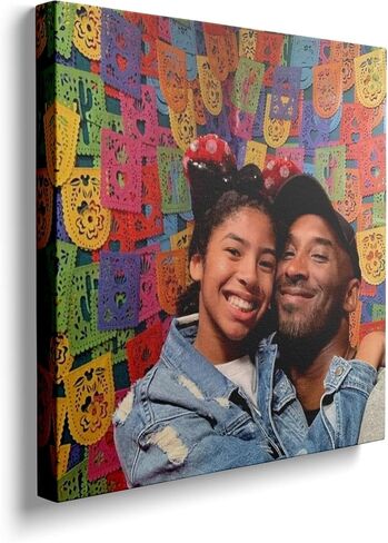 Kobe Canvas Wall Art Decor - 16X20 inch Vibrant Lakers Championship Portrait with Trophy, Dynamic Cartoon Style Artwork, Iconic Tribute for Basketball Fans Home and Office Wall Decoration in Kuwait