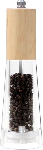 ManGotree Wooden Pepper Grinder, Adjustable Coarseness Pepper Mill, Refillable Manual Salt Grinder, Oak Wood Pepper Grinder Mill for Kitchen, 8 Inch (Natural) in Saudi Arabia