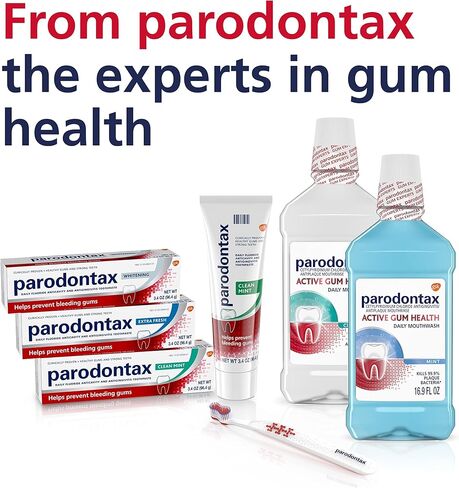 Parodontax Toothpaste for Bleeding Gums, Gingivitis Treatment and Cavity Prevention, Clean mint - 3.4 Ounces in Kuwait