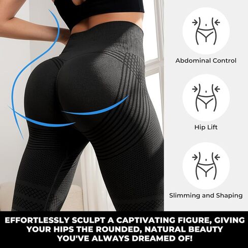 Anti Cellulite Compression 3D Leggings Women with Resistance Bands Gym Workout, Butt Lifting Tummy Control Yoga Pants in Saudi Arabia