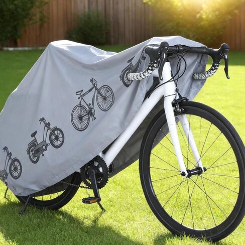 Grey Bicycle Cover, Waterproof Outdoor Bike Covers Ebike Covers UV Dust Rain Wind Proof Cover for Mountain Road Electric Bikes in Saudi Arabia