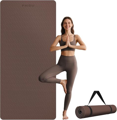 سجادة يوجا طويلة للغاية مقاس 76 بوصة × 33 بوصة × 2/5 بوصة - سجادة تمرين سميكة غير قابلة للانزلاق لصالة الألعاب الرياضية المنزلية واليوجا والبيلاتس والتدريبات in Kuwait