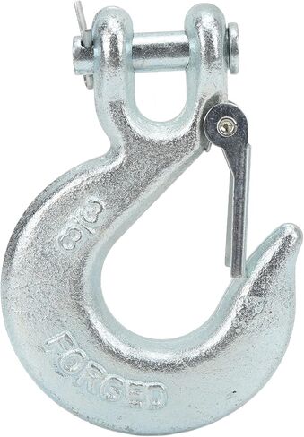 Winch Hook Clevis Hook Safety Latch 3/8in Forged Steel 18000lbs Load Capacity 1in Wide Opening for Utility Trailers Trucks Towing Vehicle Heavy Duty Cargo Securing in Kuwait