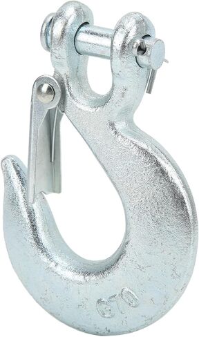 Winch Hook Clevis Hook Safety Latch 3/8in Forged Steel 18000lbs Load Capacity 1in Wide Opening for Utility Trailers Trucks Towing Vehicle Heavy Duty Cargo Securing in Kuwait