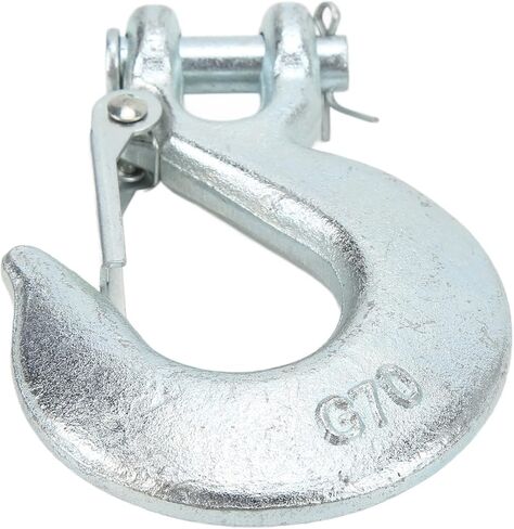 Winch Hook Clevis Hook Safety Latch 3/8in Forged Steel 18000lbs Load Capacity 1in Wide Opening for Utility Trailers Trucks Towing Vehicle Heavy Duty Cargo Securing in Kuwait