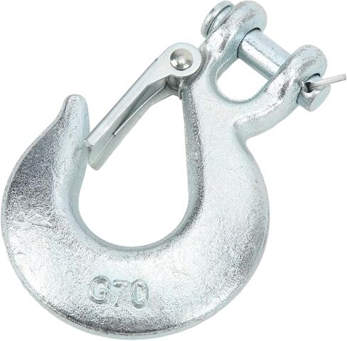 Winch Hook Clevis Hook Safety Latch 3/8in Forged Steel 18000lbs Load Capacity 1in Wide Opening for Utility Trailers Trucks Towing Vehicle Heavy Duty Cargo Securing in Kuwait