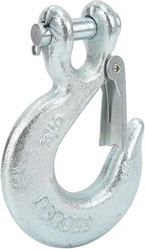 Winch Hook Clevis Hook Safety Latch 3/8in Forged Steel 18000lbs Load Capacity 1in Wide Opening for Utility Trailers Trucks Towing Vehicle Heavy Duty Cargo Securing in Kuwait