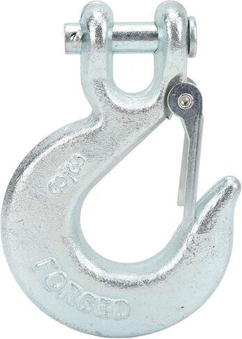Winch Hook Clevis Hook Safety Latch 3/8in Forged Steel 18000lbs Load Capacity 1in Wide Opening for Utility Trailers Trucks Towing Vehicle Heavy Duty Cargo Securing in Kuwait