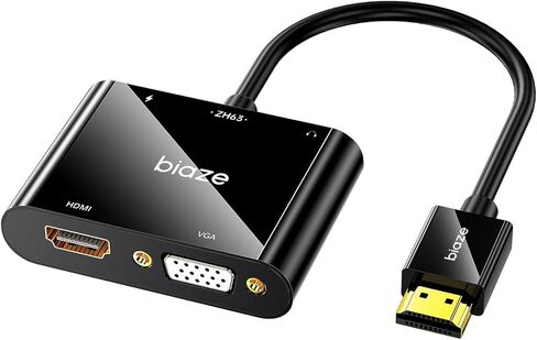 6ft HDMI to VGA Cable – 1080P HD Video Converter Cord for Laptop, TV Box, PS4, Monitor, Projector (Black, 1.8M) in Kuwait