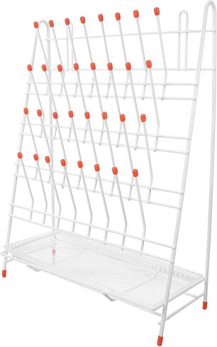 Mikinona 32-Slot Laboratory Drying Rack for Test Tubes, Wire Glassware Draining Holder with Standing Design, Plastic-Coated Tube Rack for Lab Bottle Drying and Glassware Drainage in Saudi Arabia