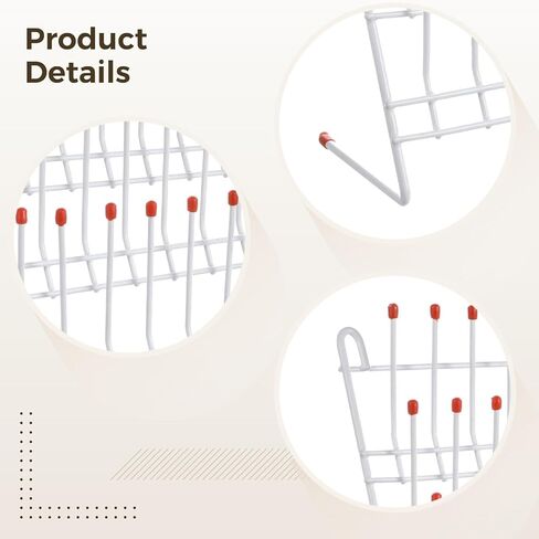 Kitchen Ideal, 24-Peg Bottle Drying Rack for Milk Bottles, Non-Slip Red Top, Sturdy Iron Frame, Lab Glassware, Space-Saving Wall-Mount Design for Classroom Or Lab Use in Saudi Arabia