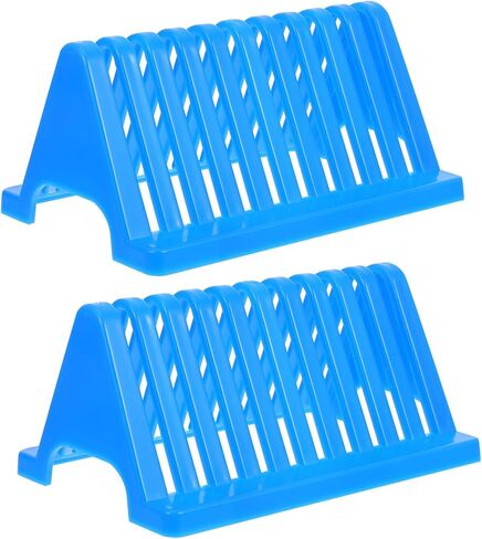 2pcs Plastic Microscope Slides Drying Rack Laboratory Slide Holder Worktop Storage Stand for Experiments Blue in Saudi Arabia