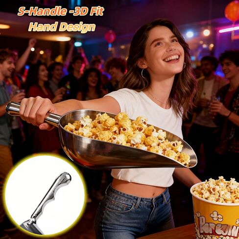 Ice Scoop, Heavy Duty Cast Aluminum, Ergonomic S-Curve Handle, Commercial Grade for Ice, Coffee, Popcorn, Flour, Sugar, Food-Grade & Rust-Proof Kitchen Tool (XL (38oz)) in Saudi Arabia