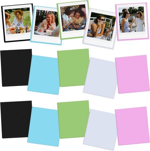 5 Pack Magnetic Photo Frames for Instax Square Film, 3x3.5" Picture Frames Refrigerator Photo Display Fits for Fujifilm Instax Square SQ1/SQ20/SQ40/SQ10/SQ6/SP-3 - White in Saudi Arabia