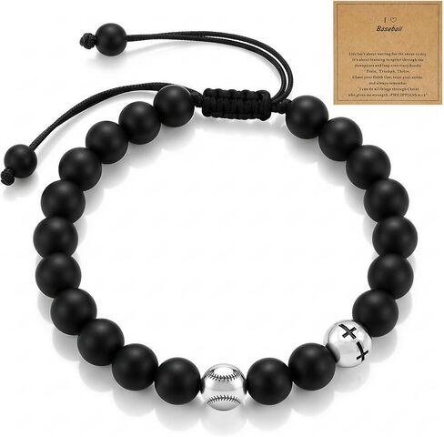 Sports Bracelets for Him Men Teen, Soccer Football Basketball Baseball MVP Bracelet Gift for Men, Cross Beaded Bracelet Gifts for Game Day Birthday Christmas, Sport Fan Team Players Gift in Kuwait