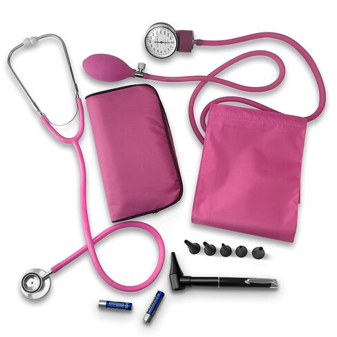 EMS XTRM Nurse Essentials Kit with Travel Case - Includes Sphygmomanometer, Stethoscope, Mini Otoscope - Pink in Saudi Arabia