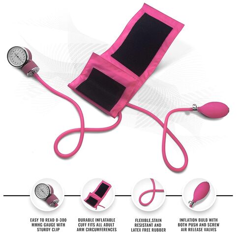 EMS XTRM Nurse Essentials Kit with Travel Case - Includes Sphygmomanometer, Stethoscope, Mini Otoscope - Pink in Saudi Arabia