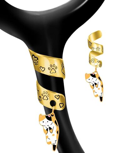 Plifal Gold Stethoscope Charms Tag for Nurse - Beige Cat Stethoscope Charms with Label Accessories Fit for Littmann, Presents for Doctor, Pediatric Nurse, Nursing Medical Assistant in Saudi Arabia