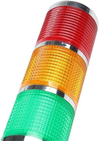 1pc 1-3 Color Industrial Multilayer Stack Light Lamp Signal Tower Alarm Caution Light Flash Industrial Tower LED Silver(Flash Sound 1L 220V) in Saudi Arabia