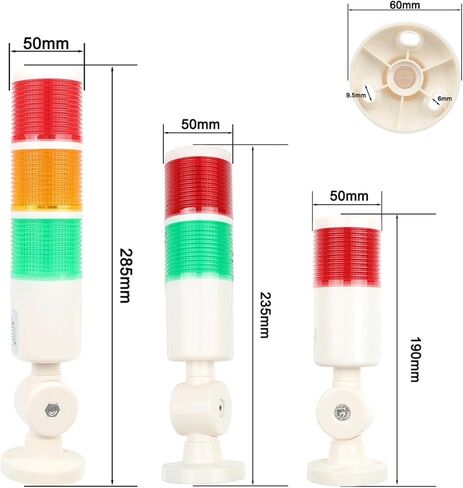 1pc 1-3 Color Industrial Multilayer Stack Light Lamp Signal Tower Alarm Caution Light Flash Industrial Tower LED Silver(Flash Sound 1L 220V) in Saudi Arabia