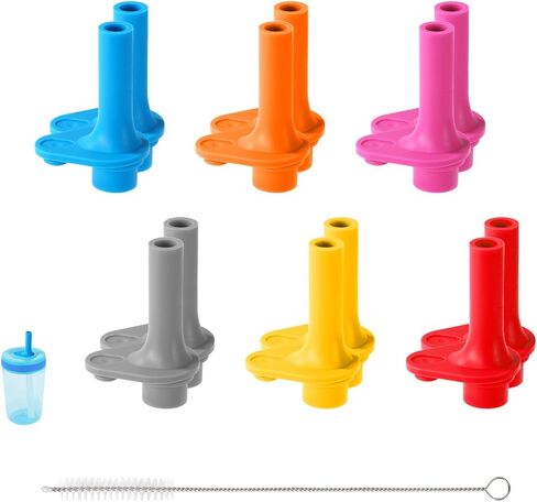 12pcs Replacement Bite Valve for Zak Designs Kelso 15oz, BPA-Free Silicone Mouthpiece with Cleaning Brush Leak-Proof Straw Cup Accessories for Kids Water Bottles (6 Colors) in Saudi Arabia