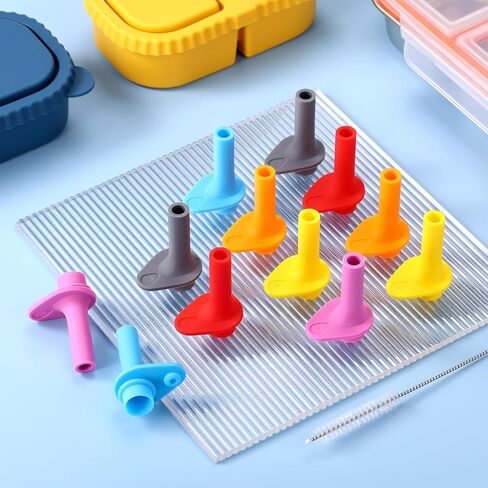 12pcs Replacement Bite Valve for Zak Designs Kelso 15oz, BPA-Free Silicone Mouthpiece with Cleaning Brush Leak-Proof Straw Cup Accessories for Kids Water Bottles (6 Colors) in Saudi Arabia
