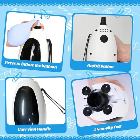Balloon Pump Electric, Portable Balloon Inflator Air Pump Balloons Blower Machine with 6 Different Nozzles for Party Balloons Decorations Inflator Deflator for Inflatables Pool Floats Air Beds in Kuwait