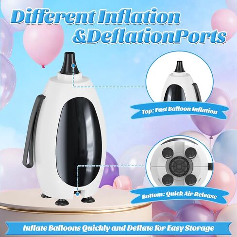 Balloon Pump Electric, Portable Balloon Inflator Air Pump Balloons Blower Machine with 6 Different Nozzles for Party Balloons Decorations Inflator Deflator for Inflatables Pool Floats Air Beds in Kuwait