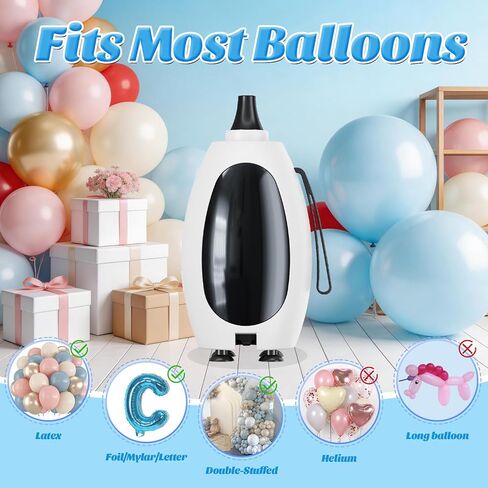 Balloon Pump Electric, Portable Balloon Inflator Air Pump Balloons Blower Machine with 6 Different Nozzles for Party Balloons Decorations Inflator Deflator for Inflatables Pool Floats Air Beds in Kuwait