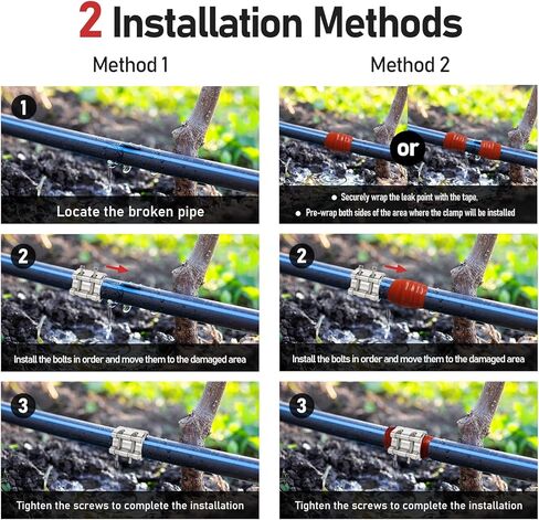 Kodilin Upgraded Pipe Repair Clamp with M1 Self-Adhesive Leak-Sealing Tape | 304 Stainless Steel Rust-Proof Emergency Pipe Repair Kit for Plastic & Metal Pipes, 1/2"(20-23mm) in Kuwait