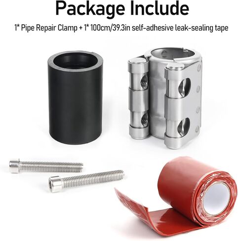 Kodilin Upgraded Pipe Repair Clamp with M1 Self-Adhesive Leak-Sealing Tape | 304 Stainless Steel Rust-Proof Emergency Pipe Repair Kit for Plastic & Metal Pipes, 1/2"(20-23mm) in Kuwait