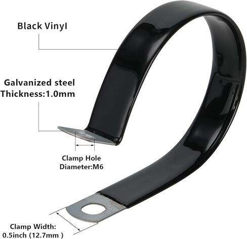 مشبك مطلي بالفينيل 3 بوصات، مشبك أنابيب مغمور بالفينيل، مشابك كابلات معدنية مبطنة للأسلاك والأنابيب (عبوة من 2) in Kuwait