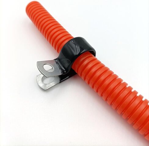 مشبك مطلي بالفينيل 3 بوصات، مشبك أنابيب مغمور بالفينيل، مشابك كابلات معدنية مبطنة للأسلاك والأنابيب (عبوة من 2) in Kuwait