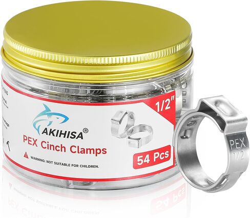 AKIHISA 54Pcs 3/4 Inch PEX Crimp Rings, 304 Stainless Steel PEX Clamps PEX Fittings for Pex Tubing Pipes in Kuwait