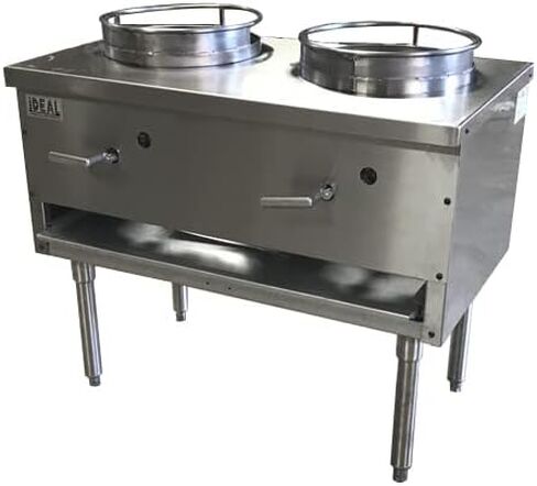 مستودع التبريد مجموعة ووك الصينية NSF غرفة ثقبين بشعلتين، حلقة ووك مخصصة مقاس 13 بوصة، طهي تجاري، استخدم البروبان أو الغاز الطبيعي للمطعم، إجمالي 240000 وحدة حرارية بريطانية، فولاذ مقاوم للصدأ 36 بوصة in Kuwait