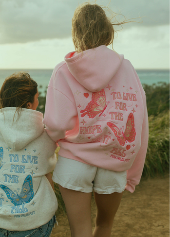Pink Palm Puff "To Live For the Hope of it All" Hoodie in Pink in Kuwait